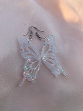 Load image into Gallery viewer, White iridescent butterfly wing earring
