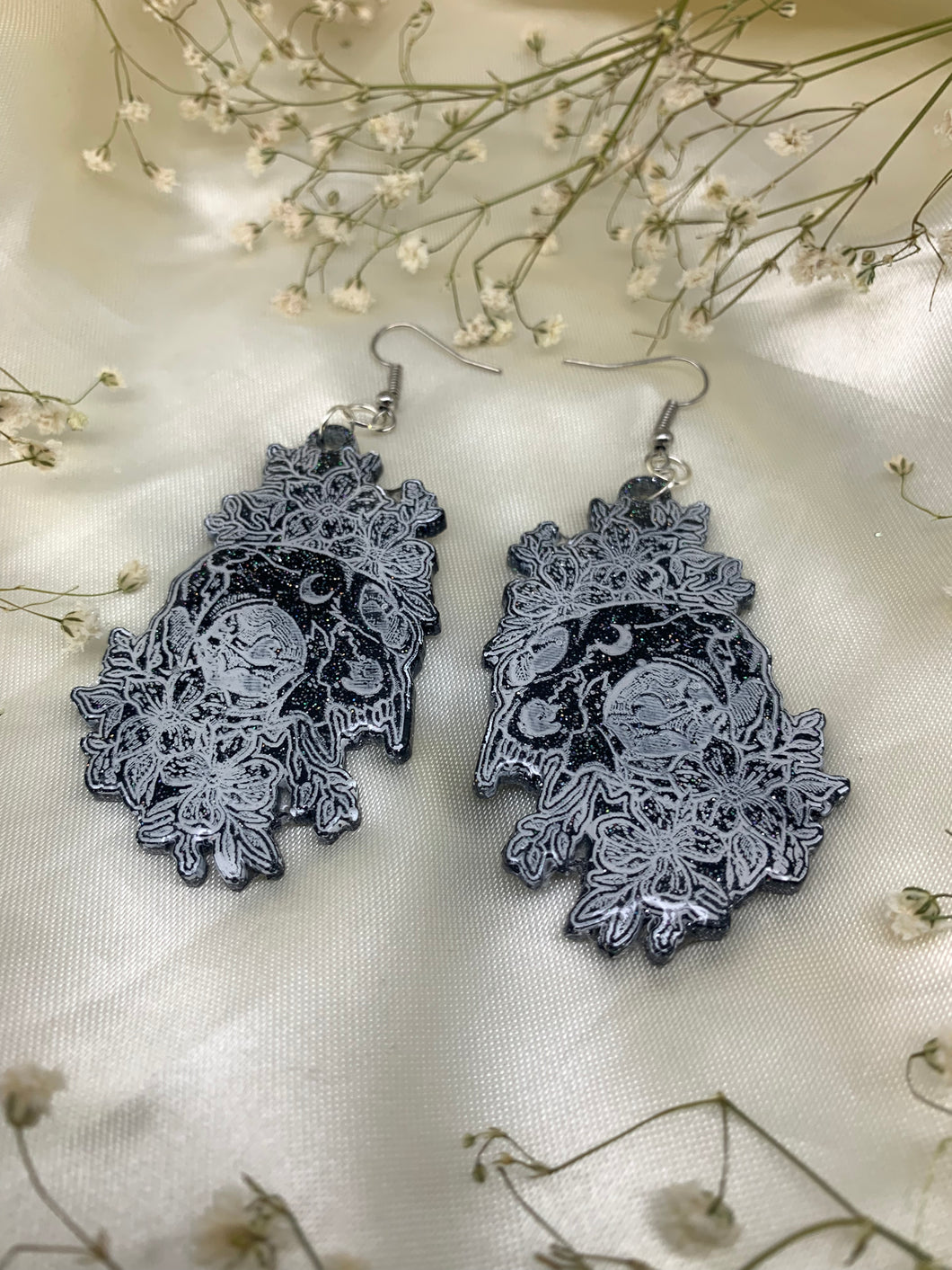 Cat floral earrings