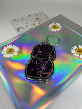 Load image into Gallery viewer, Purple velvet color shift lady keychain
