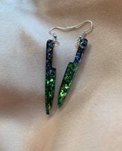 Load image into Gallery viewer, Moss green knife earrings
