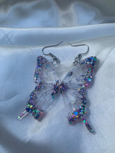 Load image into Gallery viewer, Glitter mix butterfly wing earrings
