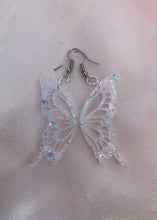 Load image into Gallery viewer, White iridescent butterfly wing earring
