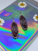 Load image into Gallery viewer, Pink velvet holographic bandage earrings
