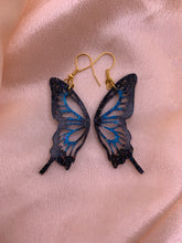 Load image into Gallery viewer, Morpho butterfly wing earrings
