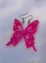 Load image into Gallery viewer, Stained glass butterfly wing earrings (FULL)
