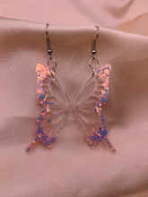 Load image into Gallery viewer, Cotton candy glitter butterfly wing earrings
