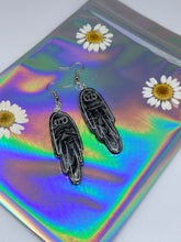 Load image into Gallery viewer, Sliver holographic velvet ghost earrings
