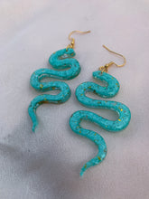 Load image into Gallery viewer, Turquoise snake earrings
