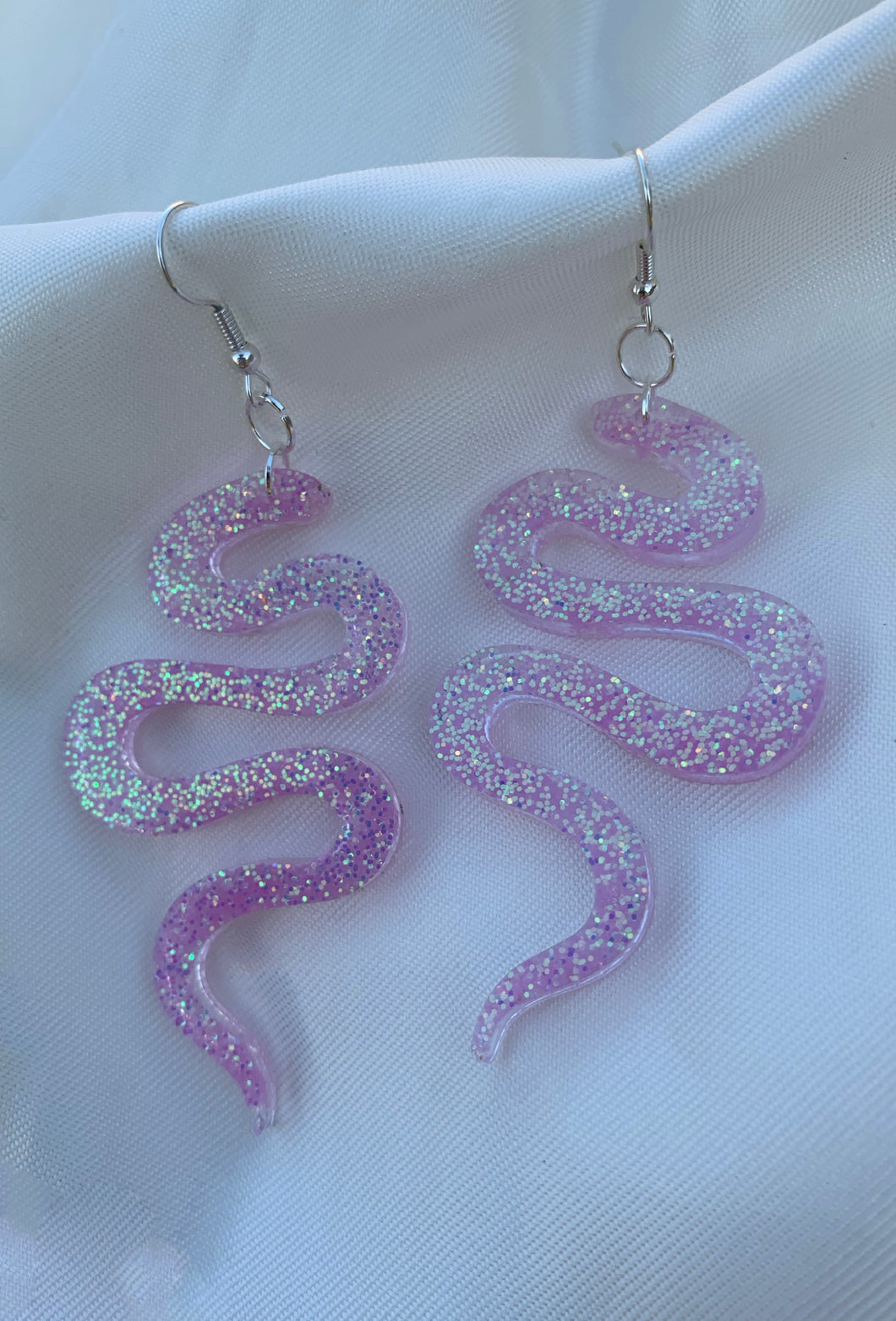 Pink&Purple Color changing snake earring