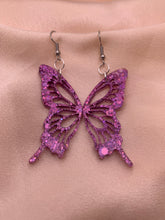Load image into Gallery viewer, Chunky pink butterfly wing earrings
