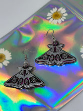 Load image into Gallery viewer, Velvet color shift moth earrings
