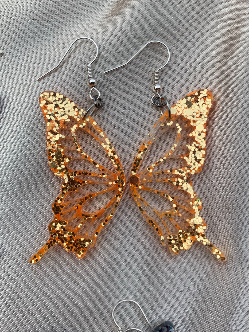 Gold butterfly wing earrings