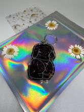 Load image into Gallery viewer, Purple velvet color shift lady keychain
