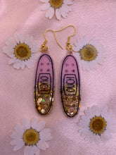 Load image into Gallery viewer, Pink and gold bandage earrings
