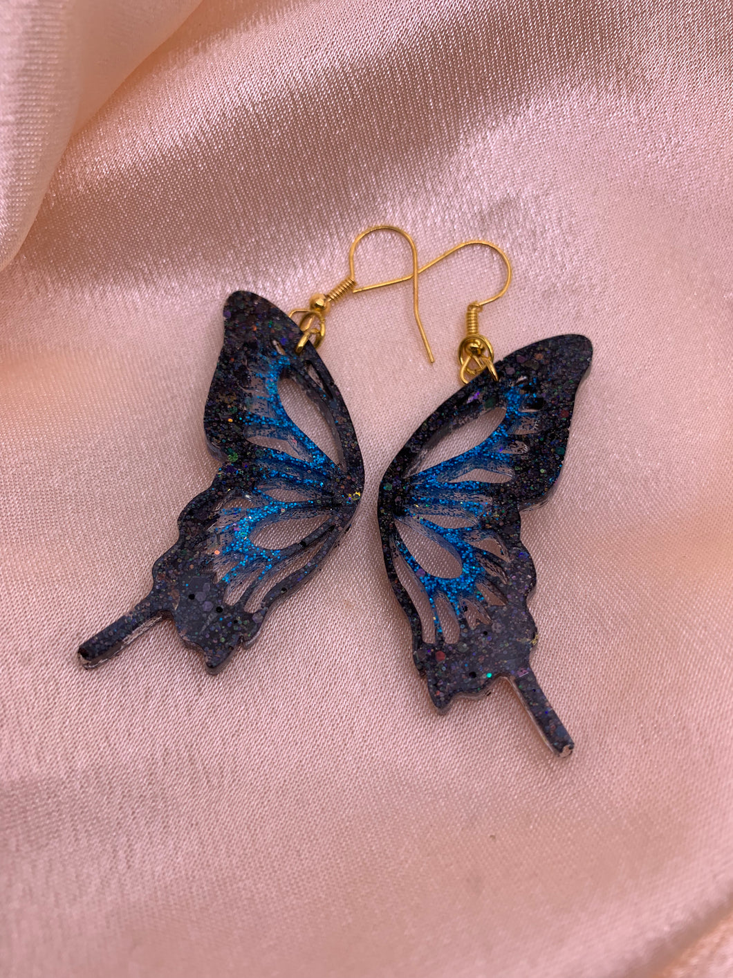 Morpho butterfly wing earrings