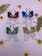 Load image into Gallery viewer, Half&amp;Half Christmas butterfly wing earrings
