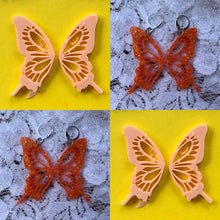 Load image into Gallery viewer, Orange butterfly wing earrings (MADE TO ORDER)
