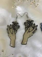 Load image into Gallery viewer, Heart hand earrings
