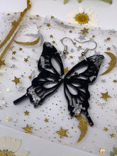Load image into Gallery viewer, (2) Pearl butterfly wing earrings (SLIVER)
