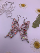 Load image into Gallery viewer, White and mix Christmas butterfly wing earrings
