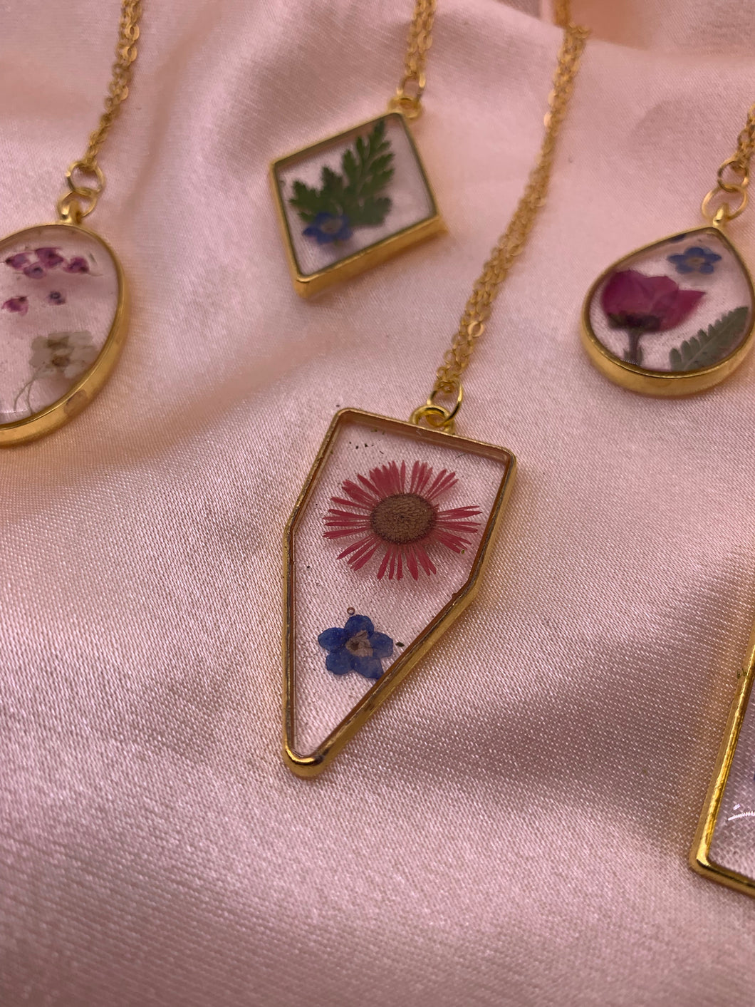 Gold flower necklaces