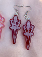 Load image into Gallery viewer, Butterfly dagger earrings
