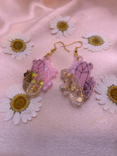 Load image into Gallery viewer, Pink and gold crystal earrings
